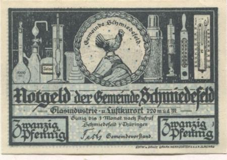 Schmiedefeld (heute: Suhl) - Gemeinde - -- - 20 Pfennig 