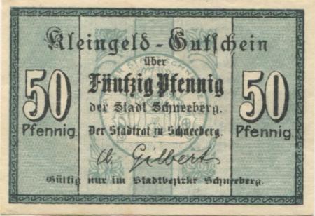 Schneeberg - Stadt - 1.4.1917 - 31.12.1918 - 50 Pfennig 