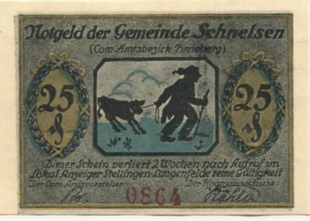 Schnelsen (heute: Hamburg) - Gemeinde - -- - 25 Pfennig 