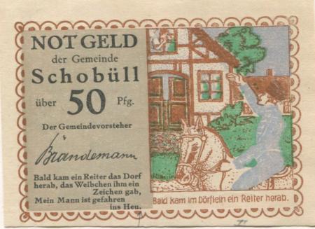 Schobüll (heute: Husum) - Gemeinde - -- - 50 Pfennig 