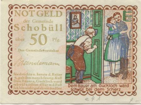 Schobüll (heute: Husum) - Gemeinde - -- - 50 Pfennig 
