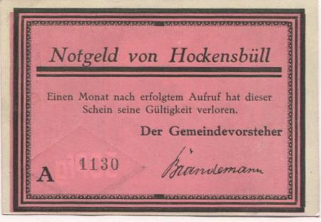 Schobüll-Hockensbüll (heute: Husum) - (Teil-)Gemeinde - -- - 50 Pfennig 