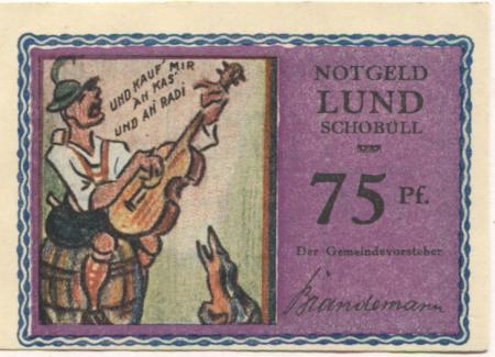 Schobüll-Lund (heute: Husum) - (Teil-)Gemeinde - -- - 75 Pfennig 