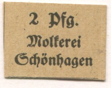 Schönhagen (heute: Uslar)? - Molkerei - -- - 2 Pfennig 