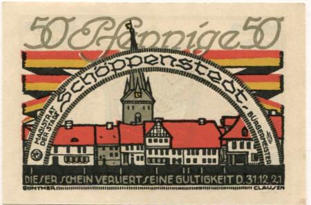 Schöppenstedt - Stadt - - 31.12.1921 - 50 Pfennig 
