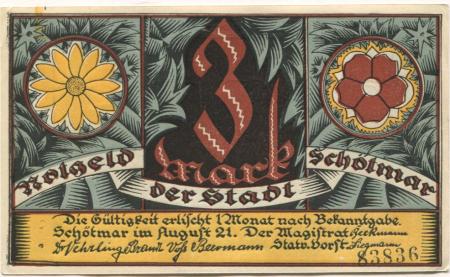 Schötmar (heute: Salzuflen (Bad)) - Stadt - August 1921 - 3 Mark 