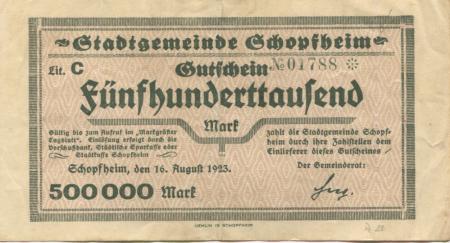 Schopfheim - Stadt - 16.8.1923 - 500000 Mark 