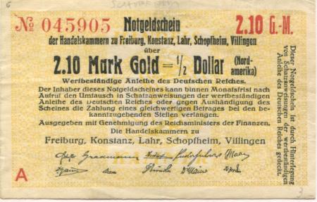 Schopfheim - Handeslskammer - -- - 2.10 Gold-Mark 