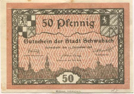 Schwabach - Stadt - 15.12.1918 - 50 Pfennig 