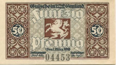 Schwäbisch Gmünd - Stadt - 1.3.1918 - 1.3.1920 - 50 Pfennig 