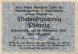 Schweidnitz (heute: PL-Swidnica) - Stadt - 28.11.1918 - 25 Pfennig 