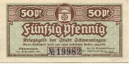 Schwenningen (heute: Villingen-Schwenningen) - Stadt - 10.12.1917 - 31.12.1919 - 50 Pfennig 