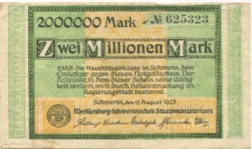 Schwerin - Mecklenburg-Schwerinsches Staatsministerium - 17.8.1923 - 2 Millionen Mark 