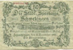 Schwetzingen - Stadt - 9.11.1922 - 50 Mark 