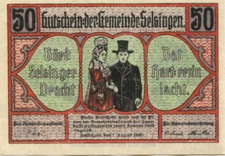 Selsingen - Gemeinde - 1.8.1920 - 1.1.1923 - 50  Pfennig 