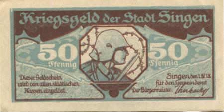 Singen - Stadt - 1.4.1918 - 50 Pfennig 