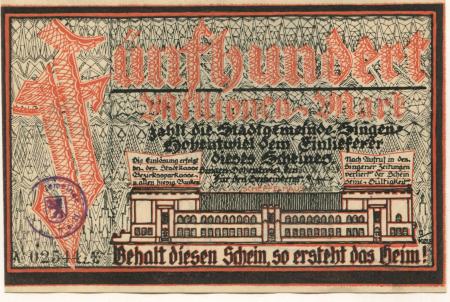 Singen - Stadt - 30.10.1923 - 500 Millionen Mark 