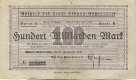 Singen - Stadt - 6.11.1923 - 100 Milliarden Mark 