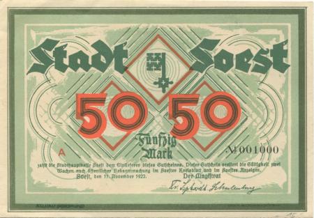 Soest - Stadt - 11.11.1922 - 50 Mark 