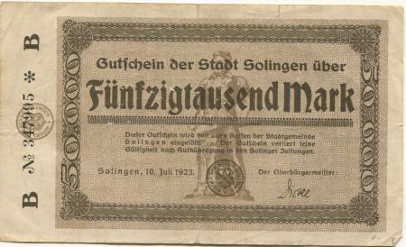 Solingen - Stadt - 10.7.1923 - 50000 Mark 