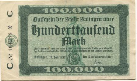Solingen - Stadt - 10.7.1923 - 100000 Mark 