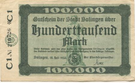 Solingen - Stadt - 10.7.1923 - 100000 Mark 