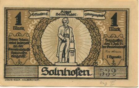 Solnhofen - Gemeinde - 1.7.1921 - 1 Mark 