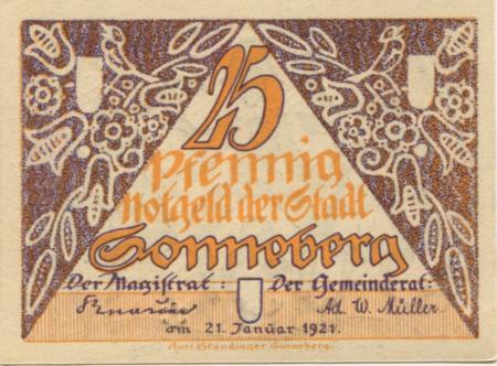 Sonneberg - Stadt - 21.1.1921 - 25 Pfennig 
