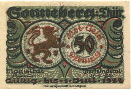 Sonneberg - Stadt - - 1.7.1922 - 50 Pfennig 