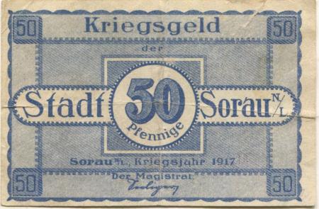 Sorau (heute: PL-Zary) - Stadt - 1917 - 1.2.1919 - 50 Pfennig 
