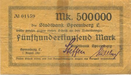 Spremberg - Stadtbank - 1.8.1923 - 500000 Mark 