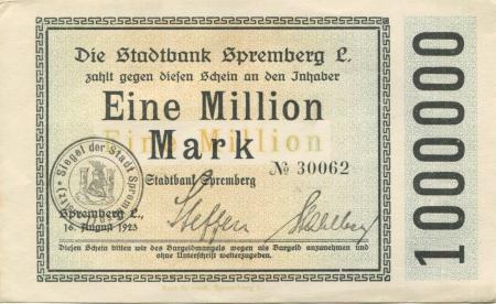 Spremberg - Stadtbank - 16.8.1923 - 1 Million Mark 