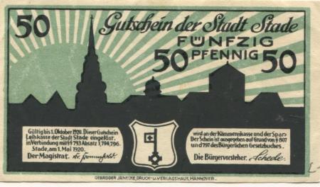 Stade - Stadt - 1.5.1920 - 1.10.1920 - 50 Pfennig 
