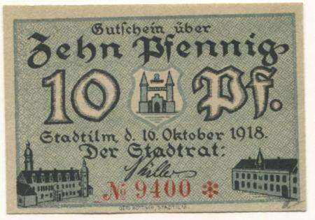 Stadtilm - Stadt - 16.10.1918 - 10 Pfennig 