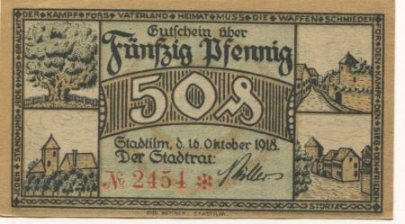 Stadtilm - Stadt - 16.10.1918 - 50 Pfennig 