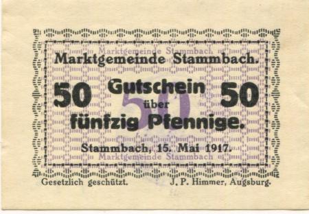 Stammbach - Marktgemeinde - 15.5.1917 - 50 Pfennig 