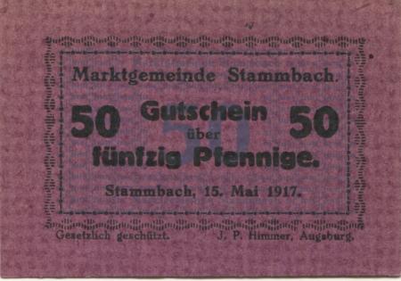 Stammbach - Marktgemeinde - 15.5.1917 - 50 Pfennig 