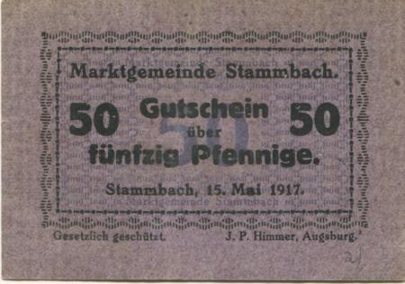 Stammbach - Marktgemeinde - 15.5.1917 - 50 Pfennig 