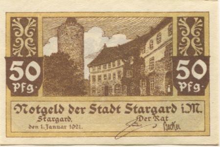 Stargard (heute: Burg Stargard) - Stadt - 1.1.1921 - 50 Pfennig 