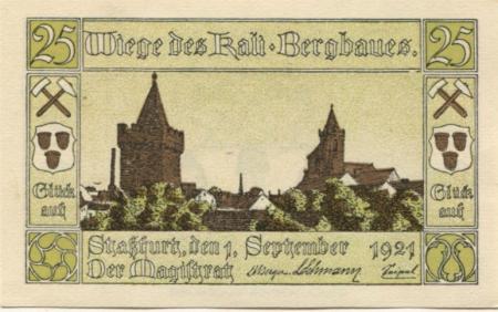 Staßfurt - Stadt - 1.9.1921 - 25 Pfennig 