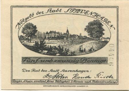 Stavenhagen - Stadt - -- - 25 Pfennig 