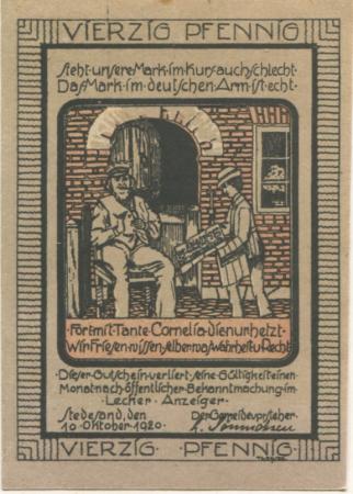 Stedesand - Gemeinde - 10.10.1920 - 40 Pfennig 
