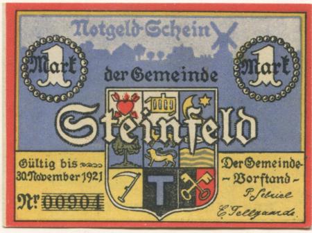 Steinfeld - Gemeinde - - 30.11.1921 - 1 Mark 