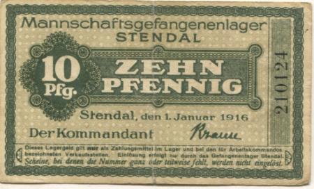 Stendal - Mannschaftsgefangenenlager - 1.11.1916 - 10 Pfennig 