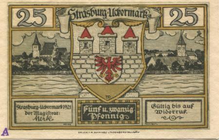 Strasburg - Stadt - 1921 - 25 Pfennig 
