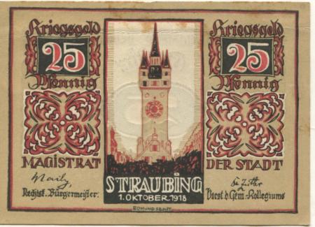 Straubing - Stadt - 1.10.1918 - 1.1.1921 - 25 Pfennig 