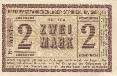 Ströhen (heute: Wagenfeld) - Offiziergefangenenlager - -- - 2 Mark 