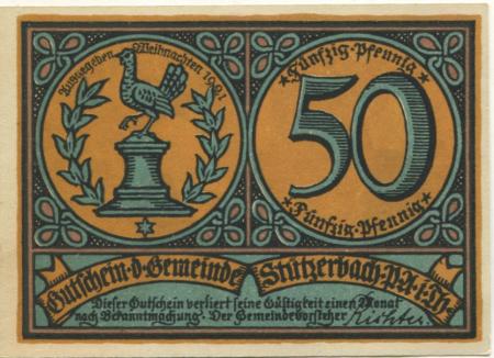 Stützerbach (heute: Ilmenau) - Gemeinde (preußischer Anteil) - Weihnachten 1921 - 50 Pfennig 