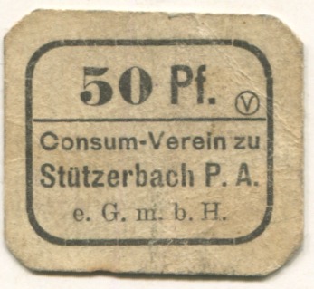 Stützerbach (heute: Ilmenau) - Consum-Verein eGmbH (preußischer Anteil) - -- - 50 Pfennig 