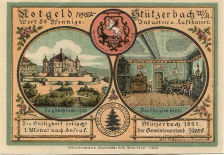 Stützerbach (heute: Ilmenau) - Gemeinde (Weimarer Anteil) - 1921 - 50 Pfennig 